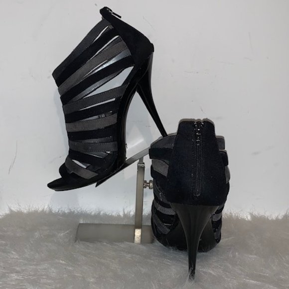 Suede Platform Bootie in Black/Multi Greys - Picture 2 of 3